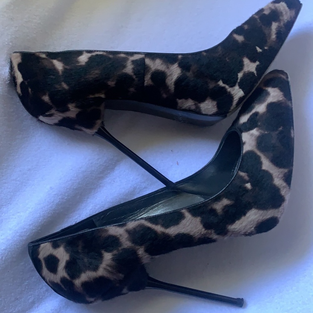 Designer Stuart Weitzman Leopard Print Calf Hair … - image 7